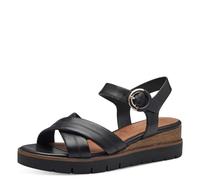 Tamaris Damen Plateau Sandalen Leder Sommer; BLACK LEATHER/schwarz; 39 EU