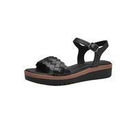 Tamaris Damen Plateau Sandalen Leder Sommer; BLACK/schwarz; 37 EU