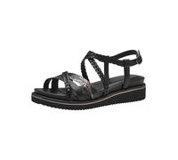 Tamaris Damen Plateau Sandalen Leder Sommer; BLACK/schwarz; 38 EU
