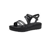 Tamaris Damen Plateau Sandalen Leder Sommer; BLACK UNI/schwarz; 36 EU