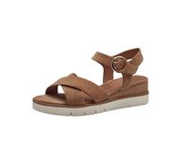 Tamaris Damen Plateau Sandalen Leder Sommer; CAMEL/braun; 36 EU