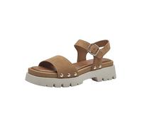 Tamaris Damen Plateau Sandalen Leder Sommer; CAMEL/braun; 39 EU