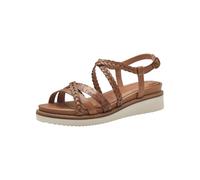 Tamaris Damen Plateau Sandalen Leder Sommer; COGNAC/braun; 37 EU