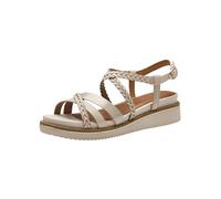 Tamaris Damen Plateau Sandalen Leder Sommer; IVORY/beige; 38 EU