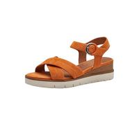 Tamaris Damen Plateau Sandalen Leder Sommer; ORANGE/orange; 37 EU