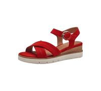 Tamaris Damen Plateau Sandalen Leder Sommer; RED/rot; 39 EU