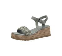 Tamaris Damen Plateau Sandalen Leder Sommer; SAGE/grün; 40 EU