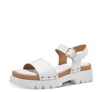 Tamaris Damen Plateau Sandalen Leder Sommer; WHITE LEATHER/weiß; 38 EU