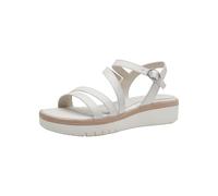 Tamaris Damen Plateau Sandalen Leder Sommer; WHITE UNI/weiß; 41 EU