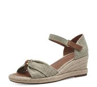 Tamaris Damen Plateau Sandalen Textil Keilabsatz Sommer; NATURE/beige; 41 EU