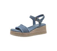 Tamaris Damen Plateau Sandalen Textil Vegan Sommer; DENIM/blau; 38