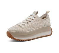 Tamaris Damen Plateau Sneaker für Damen, beige, Größe 42 EU