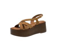 Tamaris Damen Plattform Sandalette Leder, braun, 37 EU