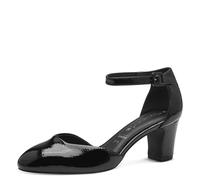 Tamaris Damen Pumps Blockabsatz Vegan; BLACK PATENT, EU 41