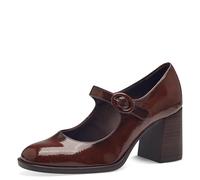 Tamaris Damen Pumps Blockabsatz Vegan; Brown PATENT, EU 39