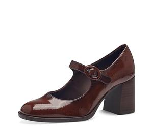 Tamaris Damen Pumps Blockabsatz Vegan; Brown PATENT, EU 39