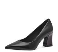 Tamaris Damen Pumps Leder Blockabsatz bequem; Black Combined, EU 36