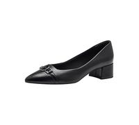 Tamaris Damen Pumps Leder Blockabsatz bequem; Black Leather, EU 40