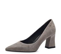 Tamaris Damen Pumps Leder Blockabsatz bequem; Light Grey, EU 41
