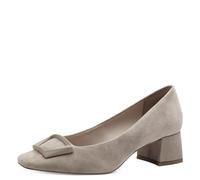 Tamaris Damen Pumps Leder Blockabsatz; Taupe Suede/braun; 41 EU