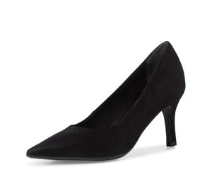 Tamaris Damen Pumps Leder Stilettoabsatz bequem; Black Structure, EU 37