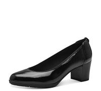 Tamaris Damen Pumps Leder Trichterabsatz bequem; Black PATENT, EU 42