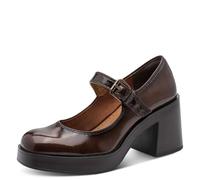 Spangenpumps TAMARIS, Damen, Gr. 42, braun (braun glänzend), Schuhe Spangenpumps, Blockabsatz, Businessschuh in veganer Verarbeitung (17966553-42) braun glänzend