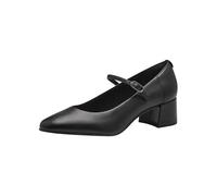 Tamaris Damen Pumps mit Blockabsatz Leder, schwarz, 37 EU