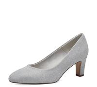 Tamaris Damenpumps Silver Glam – vegan, metallic, Silber – Größe 40