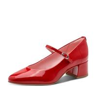 Spangenpumps TAMARIS, Damen, Gr. 41, rot, Lacklederimitat, unifarben, Schuhe Spangenpumps, Blockabsatz, Abendschuh, Festtagsschuh mit verstellbarem Riemchen (73855319-41) rot