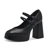 Tamaris Damen Pumps mit Riemchen Vegan Blockabsatz; Black MATT/schwarz; 40