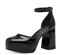 Tamaris Damen Pumps mit Riemchen Vegan Blockabsatz; Black/schwarz; 36