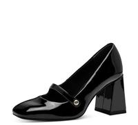 Tamaris Damen Pumps mit Riemchen Vegan Blockabsatz; Black/schwarz; 37