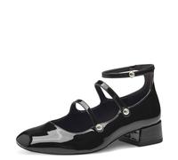 Tamaris Damen Pumps mit Riemchen Vegan Blockabsatz; Black/schwarz; 39
