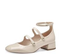 Tamaris Damen Pumps mit Riemchen Vegan Blockabsatz; Ivory/beige; 39