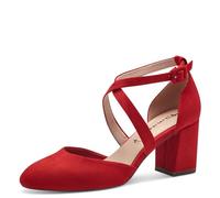 Tamaris Damen Pumps Textil Blockabsatz Vegan; RED, EU 39