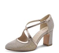 Tamaris Damen Pumps Textil, metallic, 40 EU
