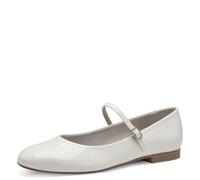 Tamaris Damen Riemchen-Ballerina Vegan; White PATENT/weiß; 38