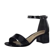 Tamaris Damen Riemchensandalen, Frauen Sandalen,Comfort Lining,Freizeitschuhe,offene Schuhe,Sandaletten,Sommersandalen,Black PATENT,37 EU