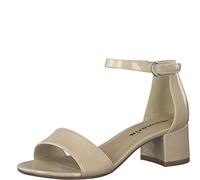 Tamaris Damen Riemchensandalen, Frauen Sandalen,Comfort Lining,Freizeitschuhe,offene Schuhe,Strandschuhe,Sandaletten,Absatz,Nude PATENT,38 EU
