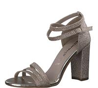 Tamaris Damen Riemchensandalen, Frauen Sandalen,TOUCHit-Fußbett,Sandaletten,Sommersandalen,Absatz,Sommerschuhe,LT.Gold Glam,36 EU
