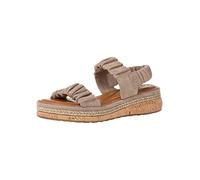 Tamaris Damen Riemchensandalen, Frauen Sandaletten,Comfort Lining,TOUCHit-Fußbett,Sandaletten,Sommersandalen,bequem,flach,Taupe,39 EU / 5.5 UK