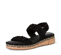 Tamaris Damen Riemchensandalen, Frauen Sandaletten,Comfort Lining,TOUCHit-Fußbett,Sandaletten,Sommersandalen,bequem,flach,Black,36 EU / 3.5 UK