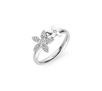 Tamaris Damen Ring aus Edelstahl mit Blütenmotiv