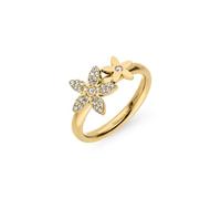 Tamaris Damen Ring aus Edelstahl mit Blütenmotiv