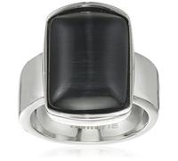 Tamaris Damen-Ring Becky Edelstahl Katzenauge schwarz Gr. 54 (17.2) - A03410063