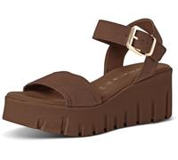 Tamaris Damen Sandale mit Keilabsatz braun (MOCCA NUBUC), 42