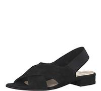 Tamaris Damen Sandalen 28017-34, Frauen Sandaletten, feminin elegant Women's Woman Freizeit leger sommerschuh bequem flach,Black,37 EU / 4 UK