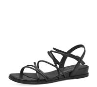 Tamaris Lederimitat/Textil Sandalen, schwarz, 37 Schwarz