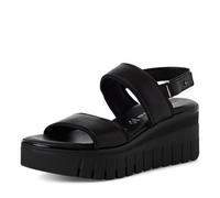Tamaris Damen Sandalen Keilsandalette Plateausandalette schwarz 40